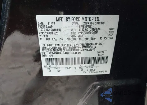 2013 Ford Edge Sel z USA, uszkodzony, nr VIN 2FMDK3J94DBB34536